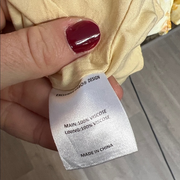 Sabo Yellow Floral Puff Sleeve Mini Dress- M - Picture 5 of 5